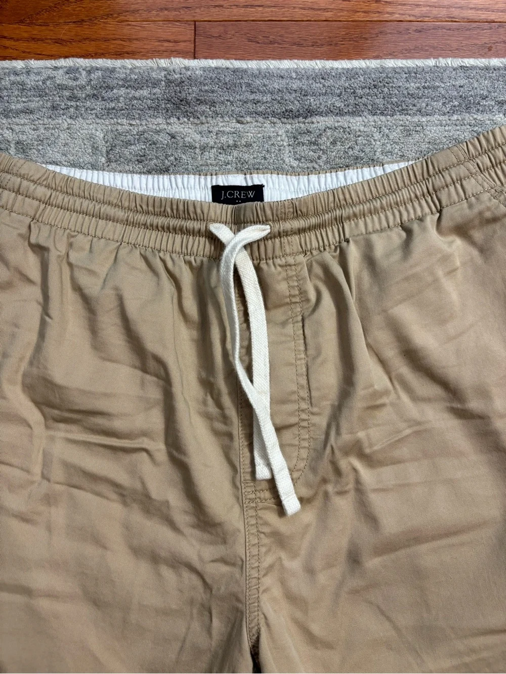 J. Crew Men's Khaki Elastic Waist Flat Front Shorts
